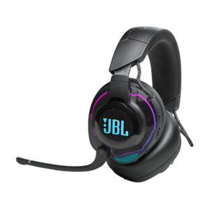 a black headphones with a microphone